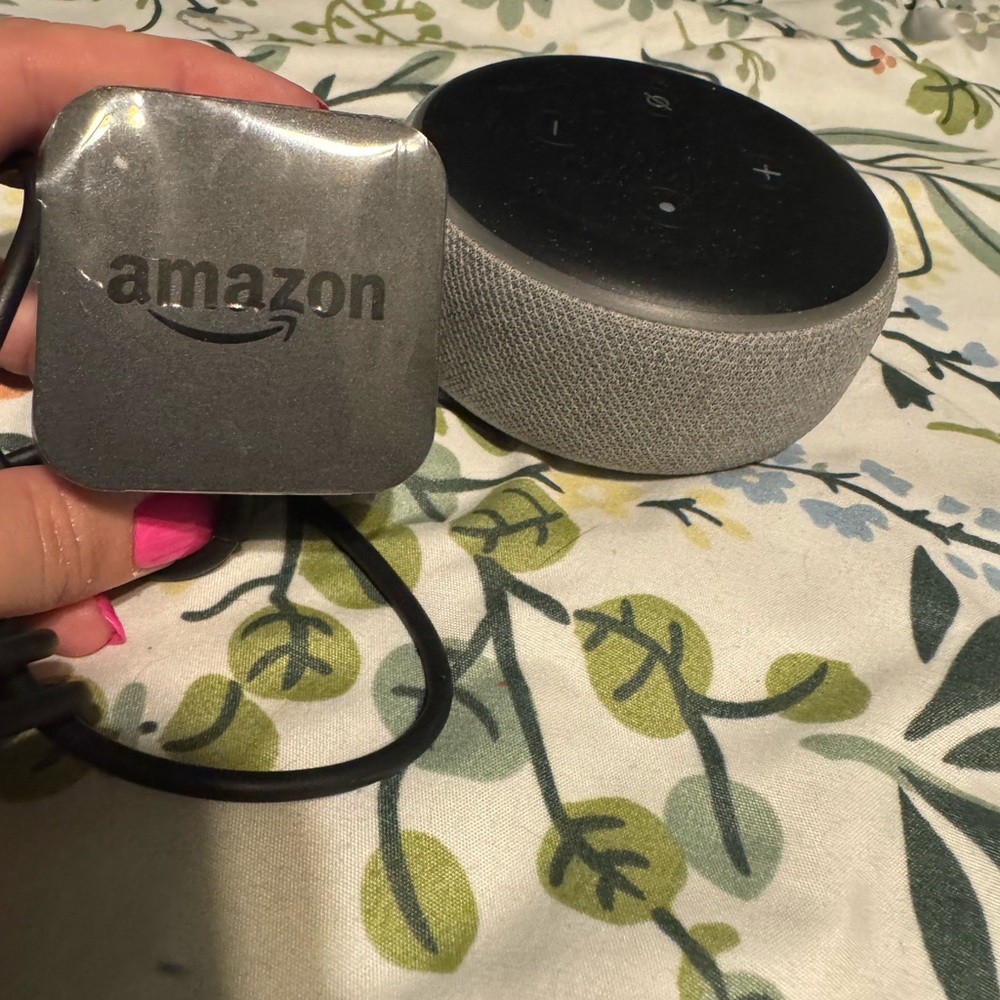 Amazon Echo Dot Speaker in Black and Gray